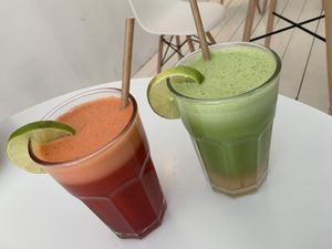 Juices - Vitamin Viking & Super Greens  at Rå Bowls & Juices in Groningen