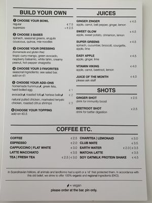 Menu - back at Rå Bowls & Juices in Groningen