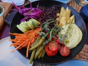 Vegan bowl with tofu but not today! :( at Terrasse Des Epices in Marrakech