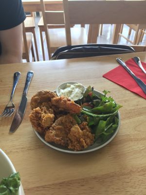 Southern Fried Oyster Mushrooms at Sweet Pepper Cafe in Barrow-in-furness