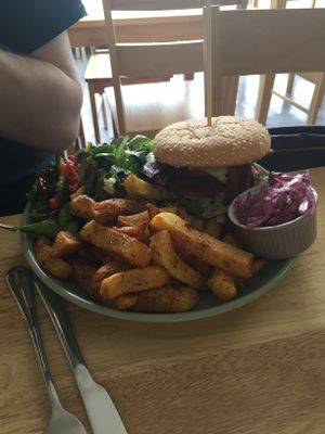 Proper Cheeze Burger at Sweet Pepper Cafe in Barrow-in-furness