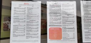 Menu (part) at Sweet Pepper Cafe in Barrow-in-furness