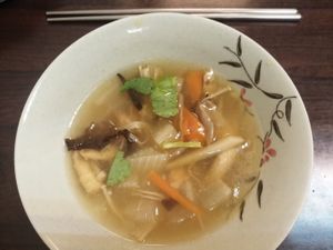 A delicious soup of mixed vegetables. Delicious! at LìShēng SùShí 利生素食 in Taipei