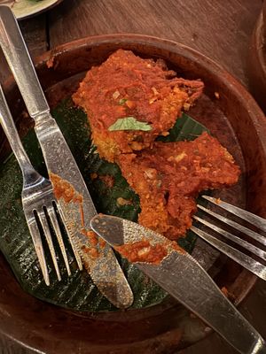Fried mushroom - altered to vegan (half eaten lol)   at The Mexican in Town in 