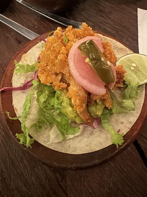 Mushroom taco - altered to vegan   at The Mexican in Town in 