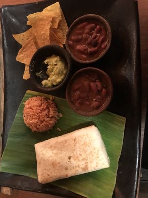 Burrito on 2 for 1 Monday’s with extra beans instead of cream corn  at The Mexican in Town in 