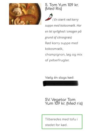 Vegan at Mie's Thai in Vejle