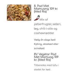 Vegan at Mie's Thai in Vejle