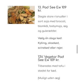 Vegan at Mie's Thai in Vejle