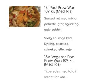 Vegan at Mie's Thai in Vejle