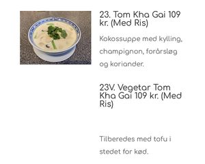 Vegan at Mie's Thai in Vejle