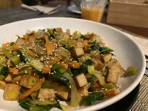 Sautéed tofu with vegetables  at Hokkaido in Portalegre