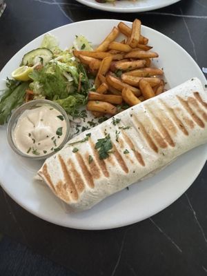 Falafel laffa (delicious!!)  at Tahini in Dundee