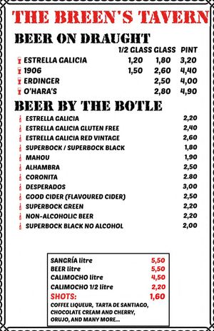 Beers at The Breen's Tavern in A Coruna