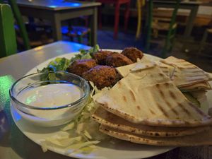 Falafel (it was okay) at Avli Tou Petrou in Athens