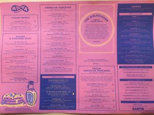 Menu back at Moak Pancakes - City Center in Amsterdam