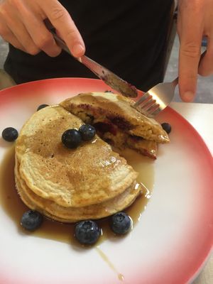 Filled with blueberry  at Moak Pancakes - City Center in Amsterdam