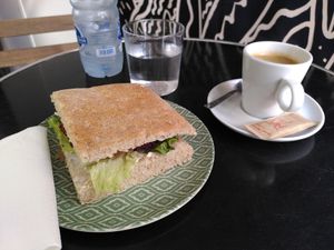 Soy "milanese" sandwich at Panaderia Los Abuelos in Fuerteventura