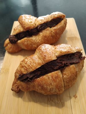 Cornetti con Nutella vegana at Panaderia Los Abuelos in Fuerteventura