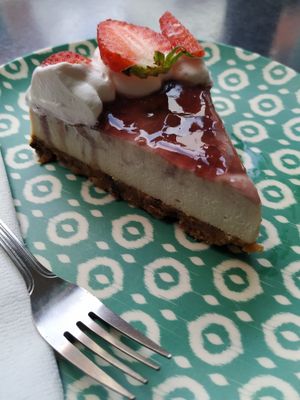 Vegan Cheesecake at Panaderia Los Abuelos in Fuerteventura
