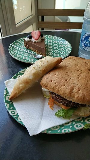 Vegan lunch at Panaderia Los Abuelos in Fuerteventura