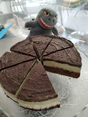 Tarta de the matcha 100% vegan at Panaderia Los Abuelos in Fuerteventura