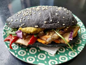 Bocadillo vegan at Panaderia Los Abuelos in Fuerteventura