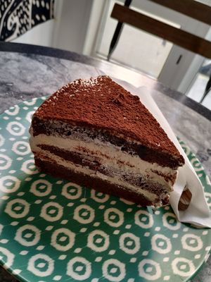 Tarta vegana chocolate y café at Panaderia Los Abuelos in Fuerteventura