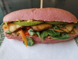 The best vegan Sandwich ever! at Panaderia Los Abuelos in Fuerteventura