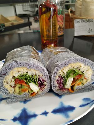 Vegan roll at Panaderia Los Abuelos in Fuerteventura