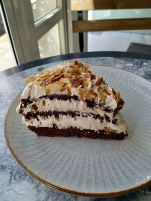 Tarta vegana chocolate y café at Panaderia Los Abuelos in Fuerteventura