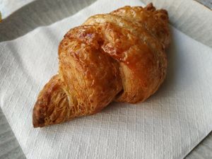 Vegan croissant at Panaderia Los Abuelos in Fuerteventura