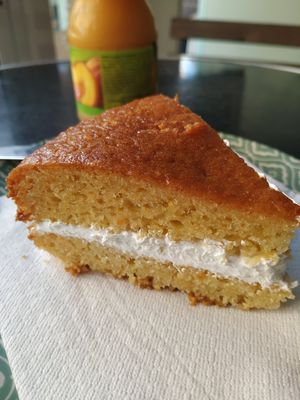 Vegan Bizcocho de mandarina y nata vegetal at Panaderia Los Abuelos in Fuerteventura