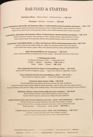 3 vegan starter options and 1 vegan side at Le Nidaux in Nidau