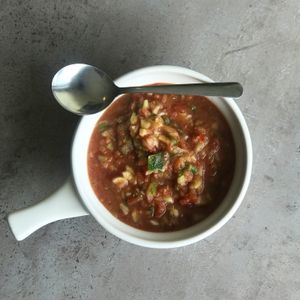 House-made Gazpacho served from April 15 - Labor Day at Stowe Sandwich Company in Stowe