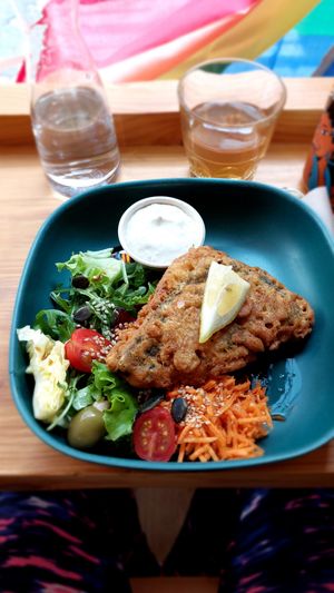 Tofu fish with Salat at L'Ethiquete in Nantes