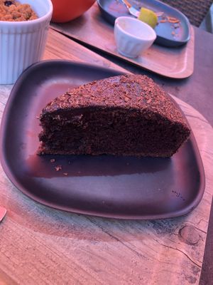 Chocolate cake at L'Ethiquete in Nantes
