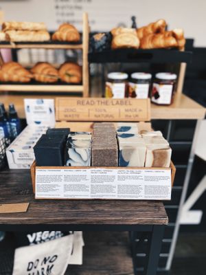 Coffee, croissants and... soaps?  Why not?  at The BRIGHT Store in East London