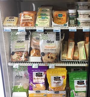 Great assortment of vegan cheeses at Apple Valley Natural Foods in Holland
