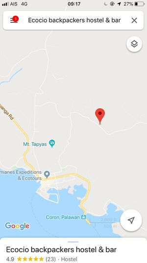 Use google maps for accurate location  at Ecocio Eco Hostel in Coron