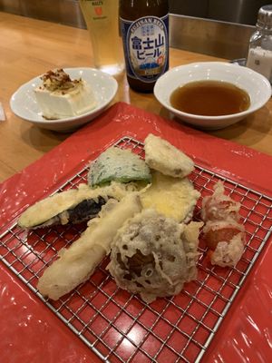 Vegetable tempura at Fuji Tempura Idaten in Fujikawaguchiko