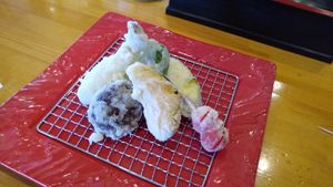 Vegan tempura at Fuji Tempura Idaten in Fujikawaguchiko