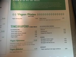 Vegan menu at Jilles in Bruges