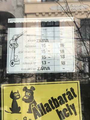 Opening times 29/01/2020 at Tortusz in Budapest