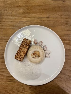 Raw almond panacotta   at RE Organic in Mallorca