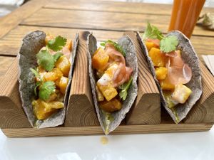Pumpkin tacos  at RE Organic in Mallorca