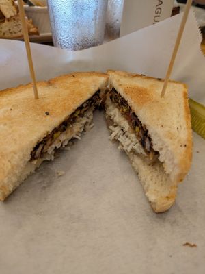 Vegan patty melt at The Peddler in Huntington