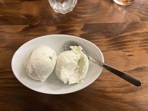 Apple Cider Sorbet  at Three Tuns in Hay-on-wye
