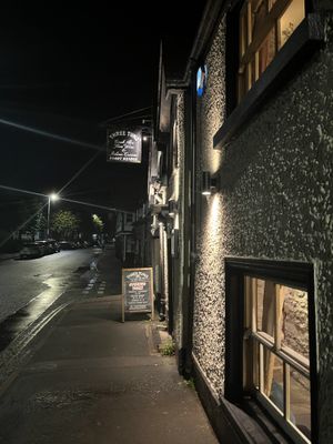 Outside the pub  at Three Tuns in Hay-on-wye