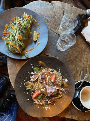 Avocado toast and french toast  at Urban House in Bratislava